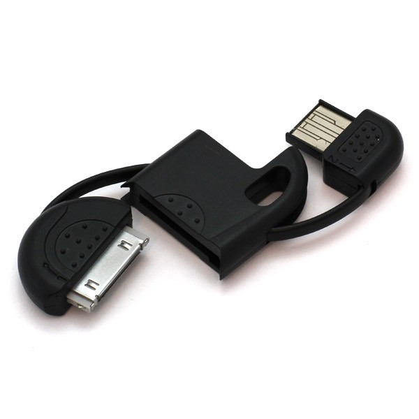 Sleutelhanger USB Data-Laadkabel Zwart vooriPad 3 16Gb