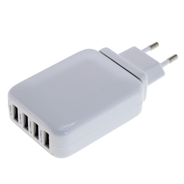 USB Quad Thuislader oplader voor Samsung SM-T211
