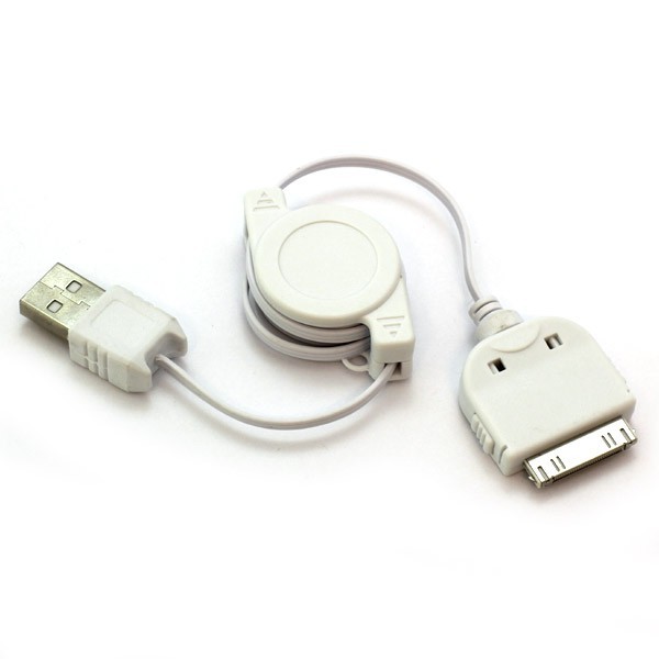 Oprolbare USB Datakabel wit vr. iPad 3 16Gb